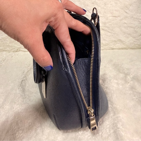 Coach Prince Street Mini Satchel Crossgrain Leather Blue - Picture 12 of 15